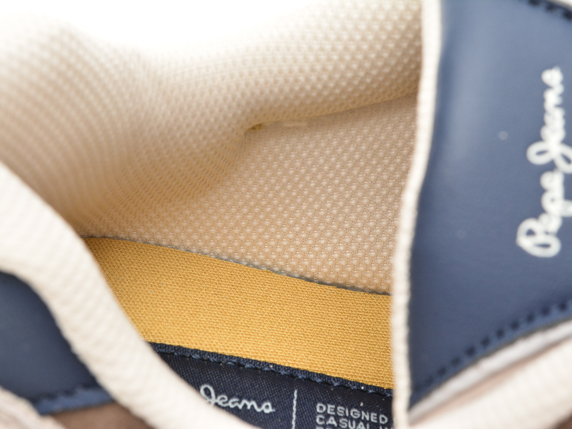 Pantofi PEPE JEANS bej, LONDON PRO MESH, din piele naturala - imagine 3