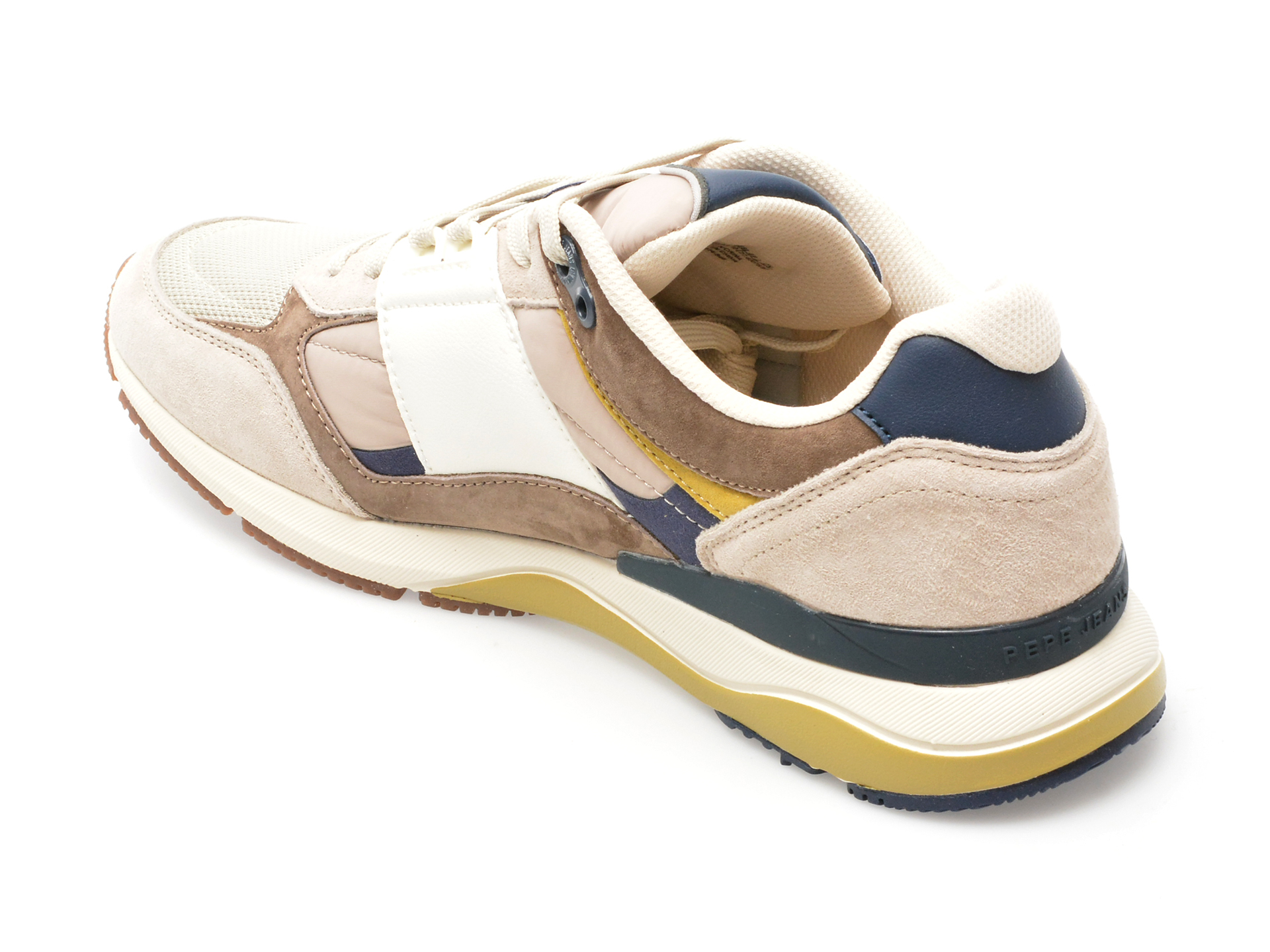 Pantofi PEPE JEANS bej, LONDON PRO MESH, din piele naturala - imagine 5