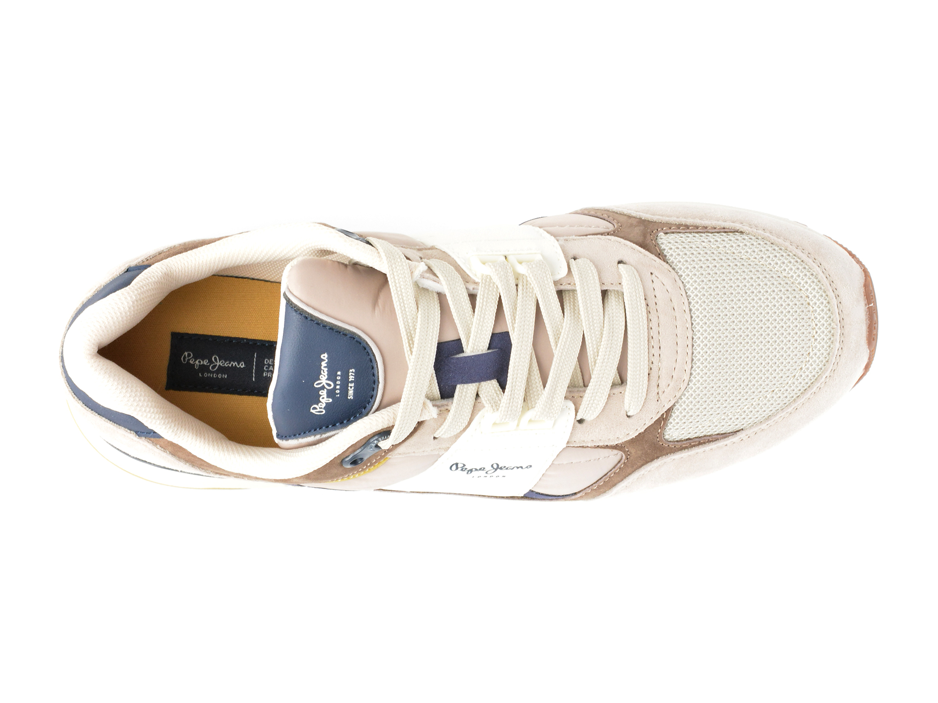 Pantofi PEPE JEANS bej, LONDON PRO MESH, din piele naturala - imagine 6