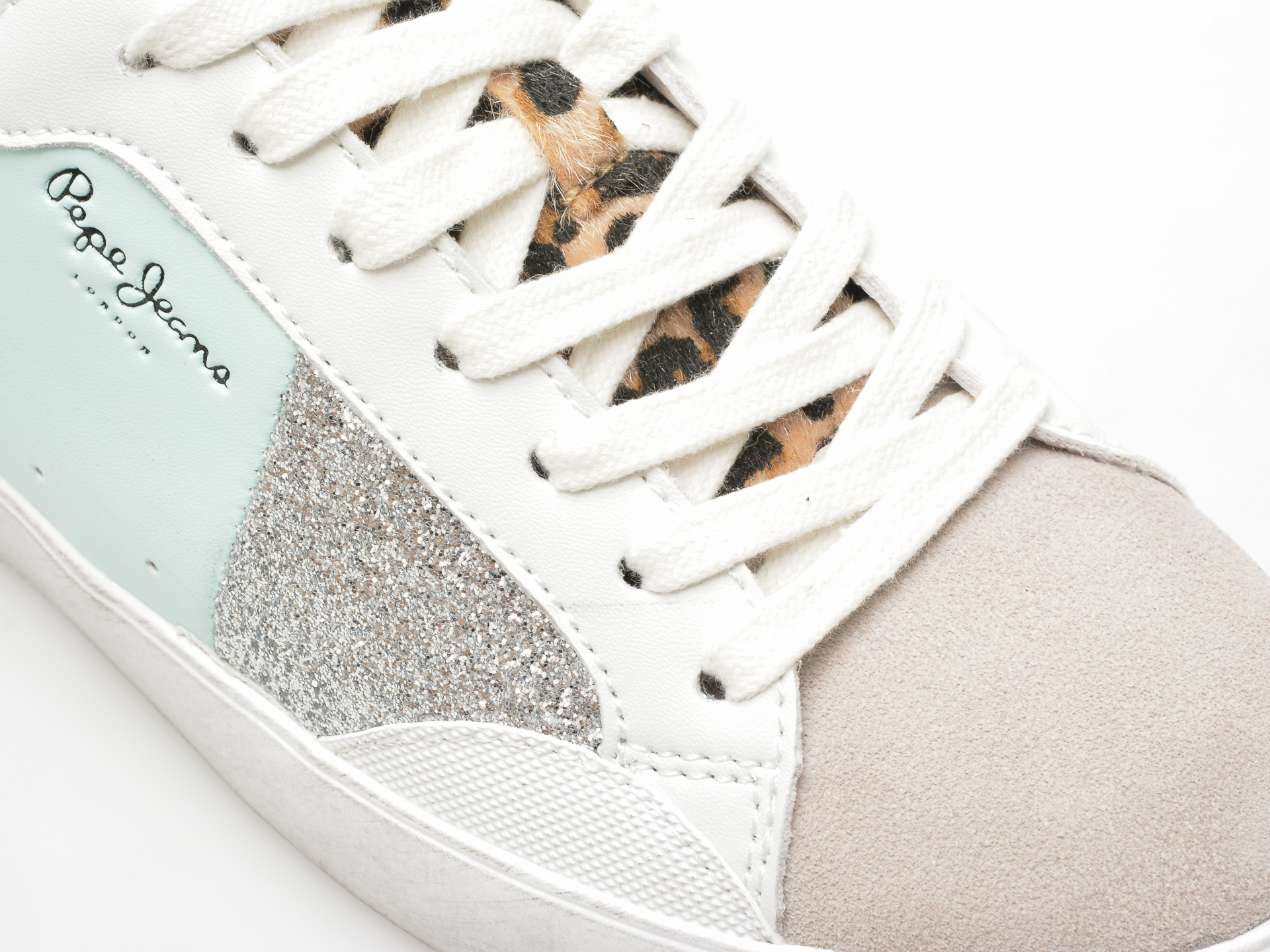 Pantofi PEPE JEANS gri, LANE SHINE, din piele ecologica - imagine 2