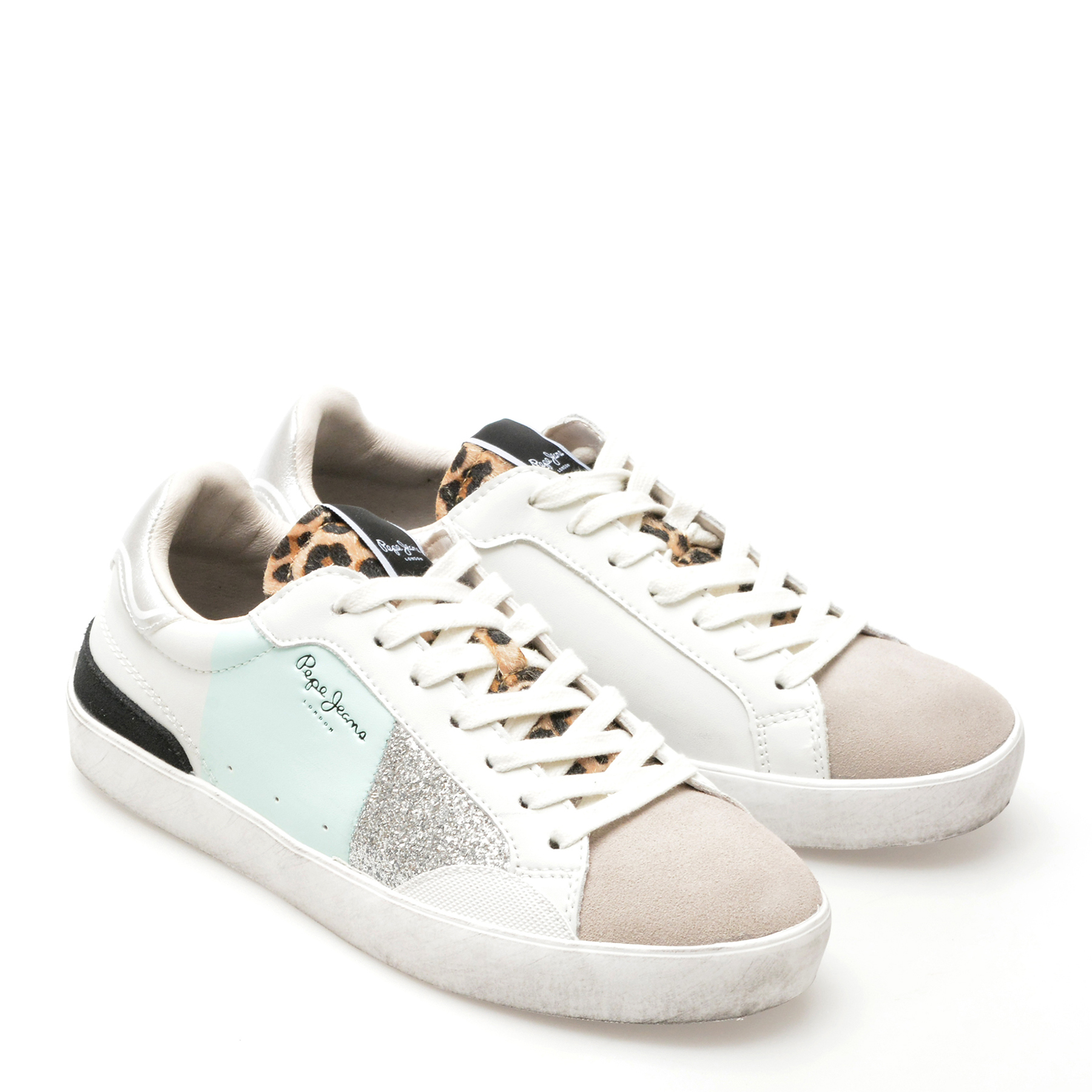 Pantofi PEPE JEANS gri, LANE SHINE, din piele ecologica - imagine 4