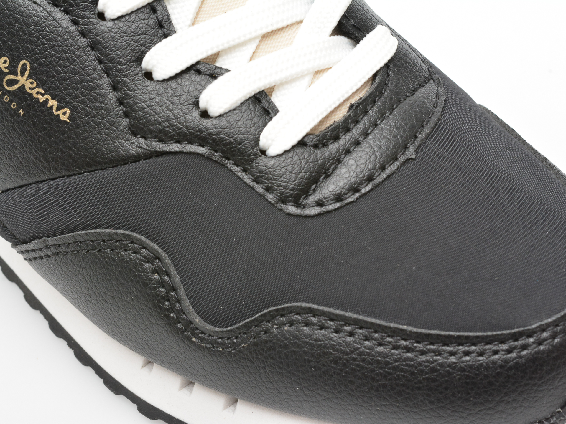 Pantofi PEPE JEANS negri, LONDON STREET, din piele ecologica - imagine 2