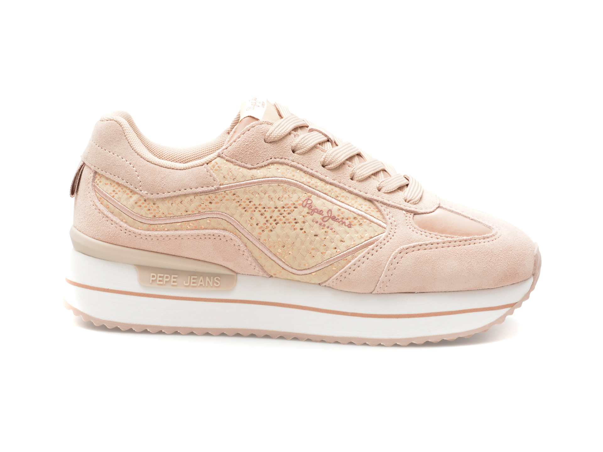 Pantofi PEPE JEANS roz, RUSPER GALA, din piele naturala