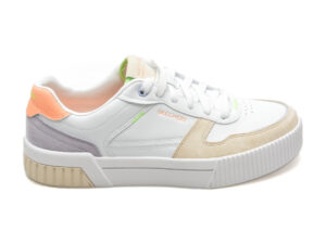 Pantofi SKECHERS albi, JADE, din piele ecologica