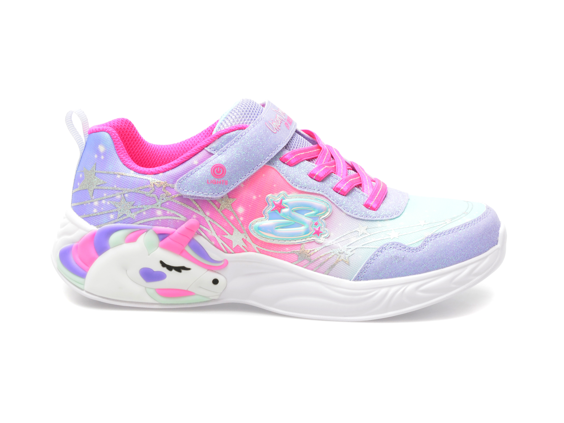 Pantofi SKECHERS mov, UNICORN DREAMS, din material textil