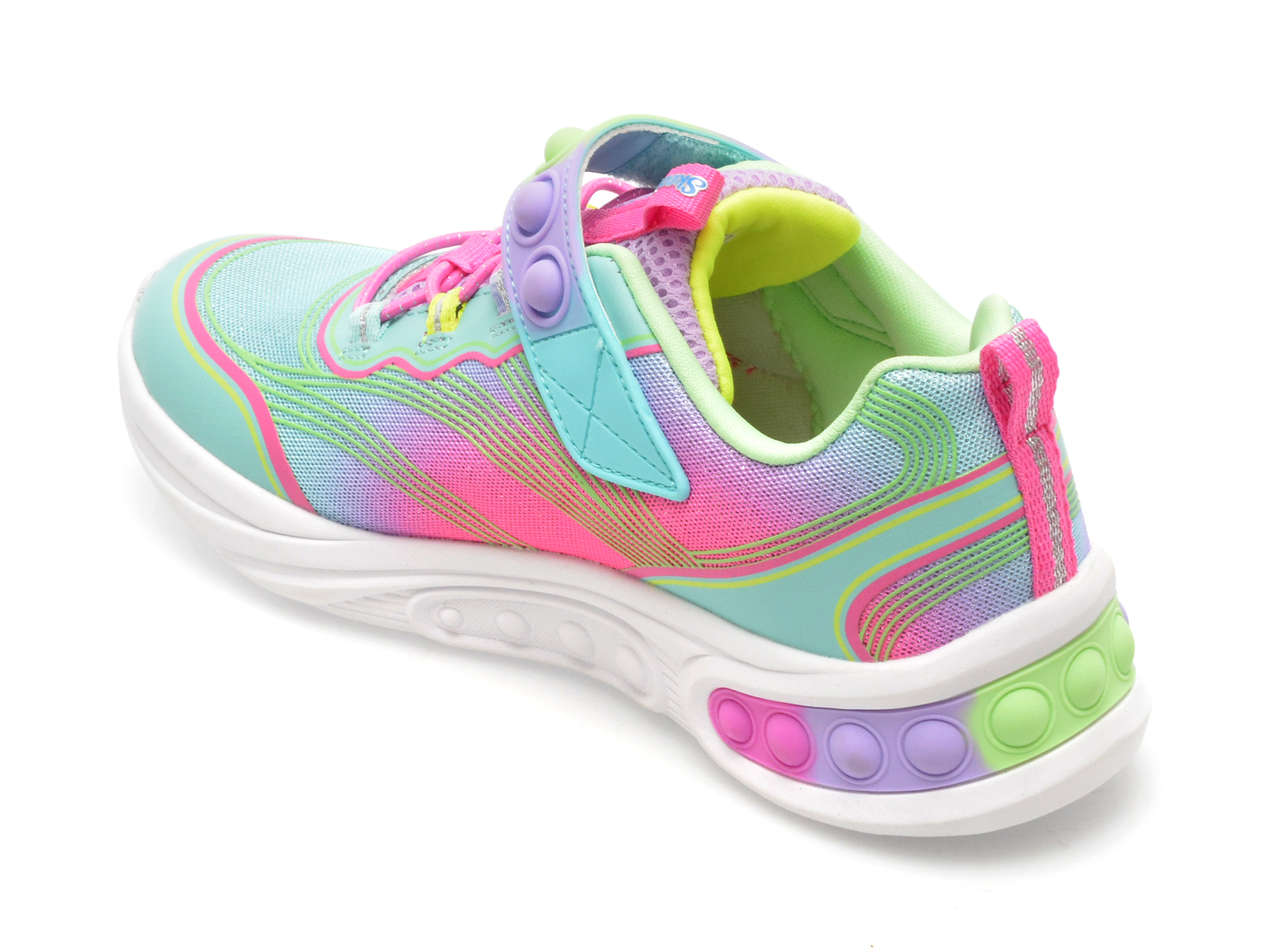 Pantofi SKECHERS multicolor, SKECH POPS, din piele ecologica - imagine 5