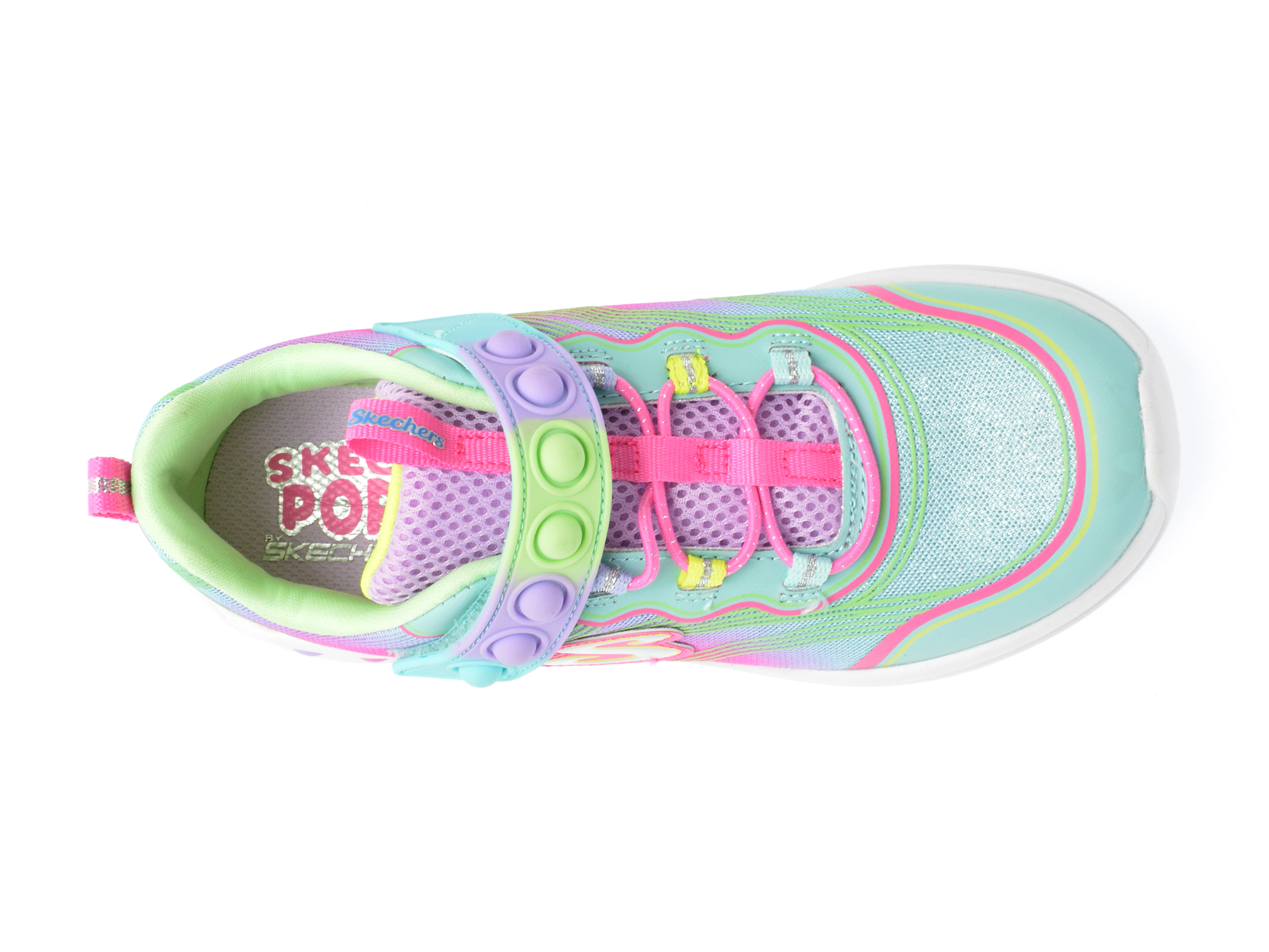 Pantofi SKECHERS multicolor, SKECH POPS, din piele ecologica - imagine 6