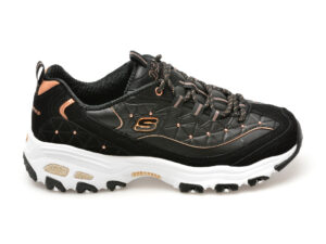 Pantofi SKECHERS negri, D LITES, din piele naturala