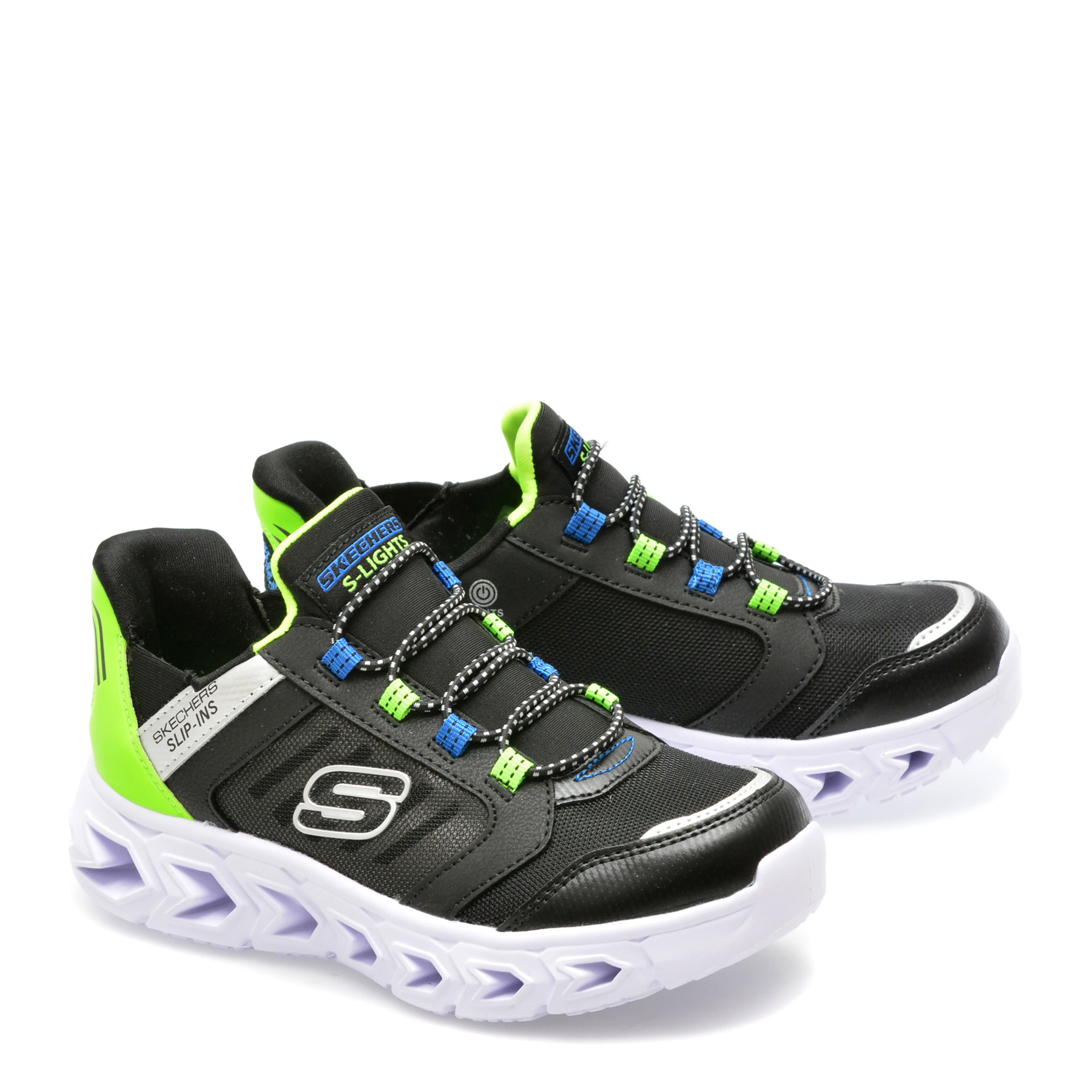 Pantofi SKECHERS negri, HYPNO-FLASH 2.0, din piele ecologica - imagine 4