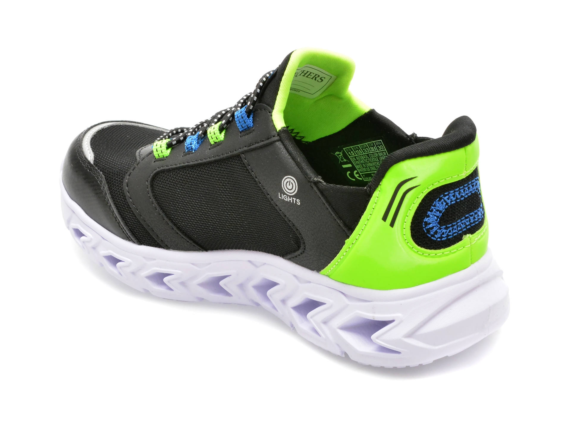 Pantofi SKECHERS negri, HYPNO-FLASH 2.0, din piele ecologica - imagine 5