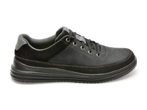 Pantofi SKECHERS negri, PROVEN, din piele naturala