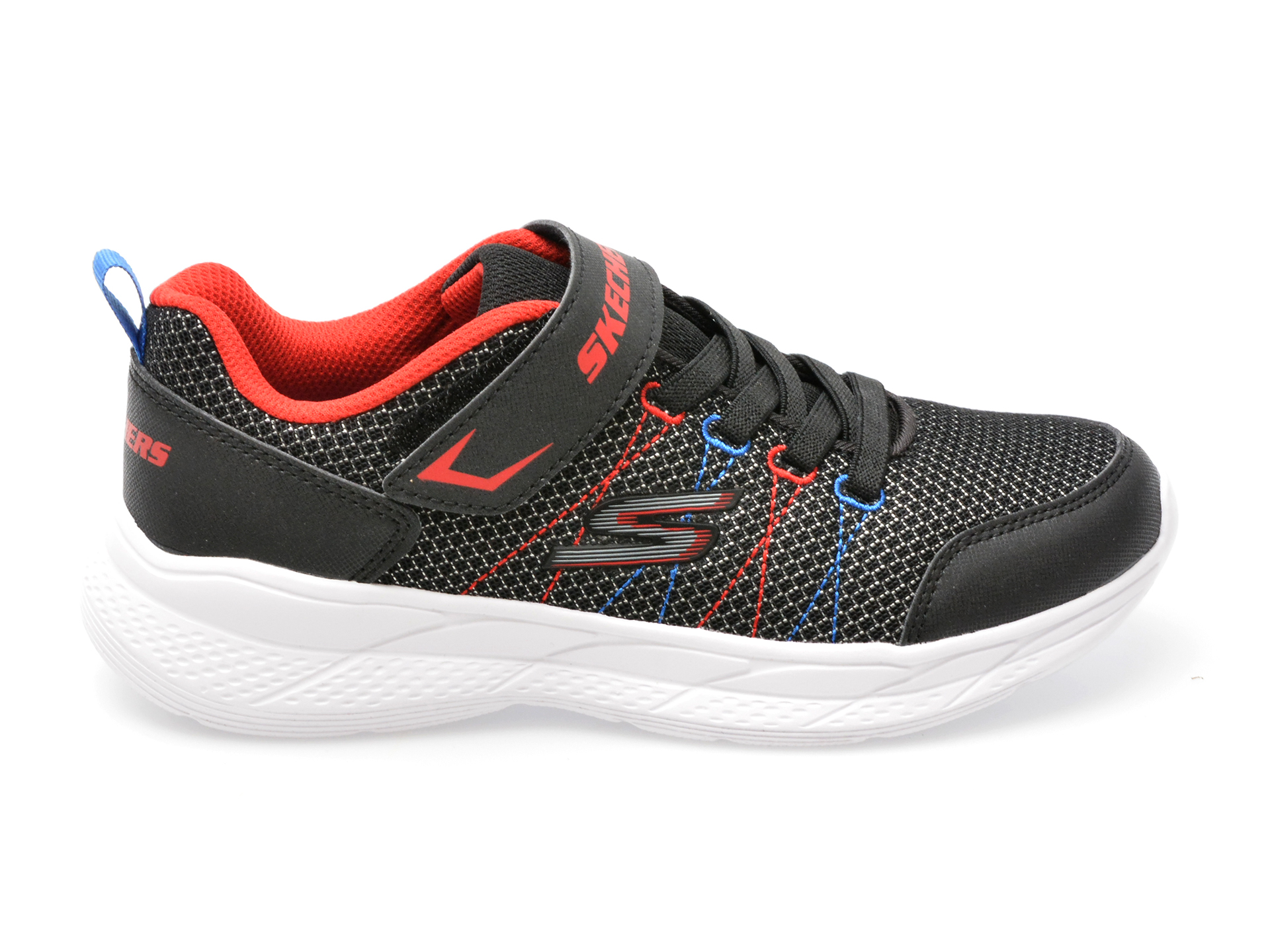 Pantofi SKECHERS negri, SNAP SPRINTS 2.0, din material textil
