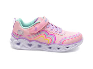 Pantofi SKECHERS roz, HEART LIGHTS, din material textil