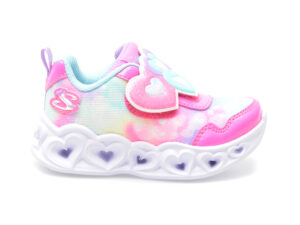 Pantofi SKECHERS roz, HEART LIGHTS, din material textil