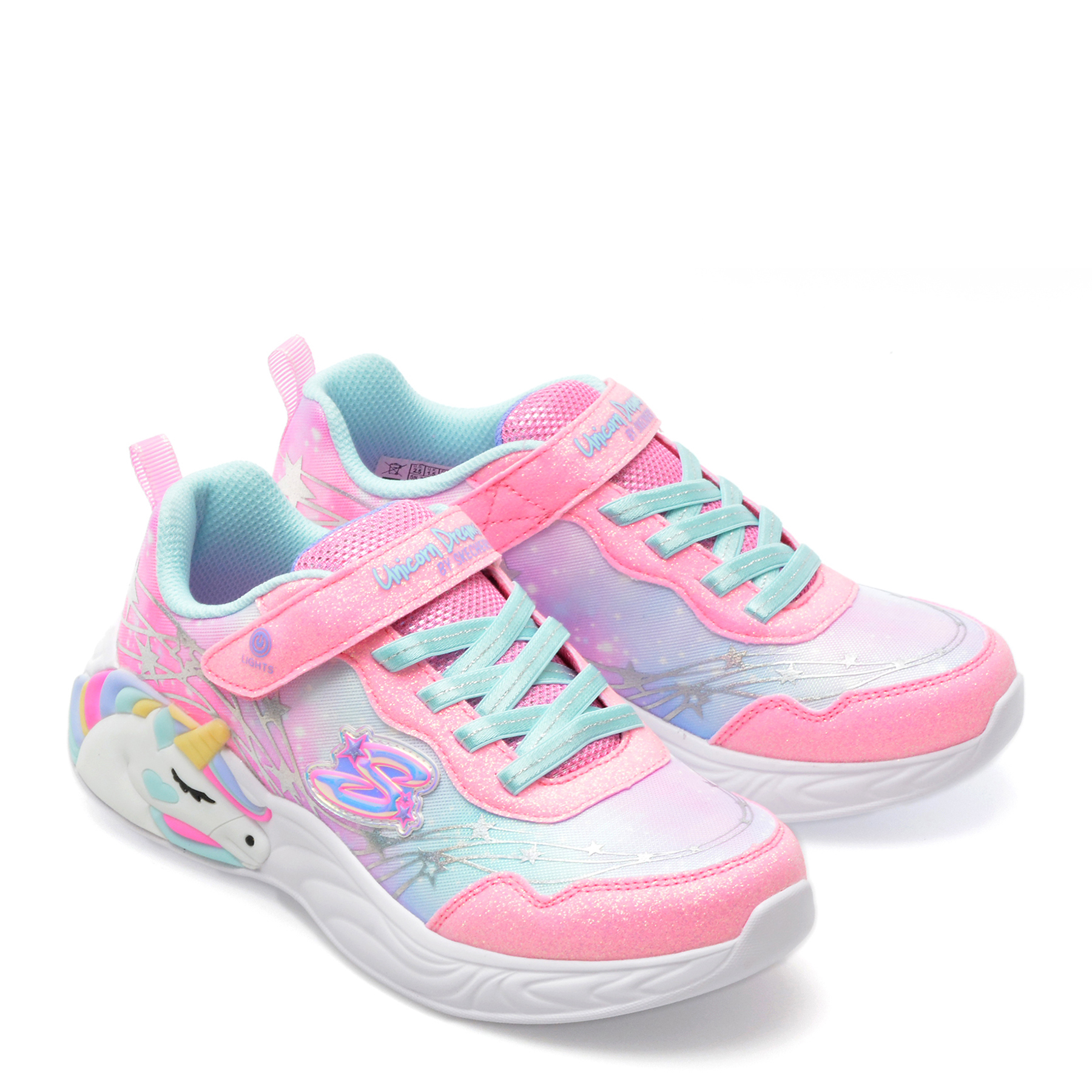 Pantofi SKECHERS roz, UNICORN DREAMS, din material textil - imagine 4