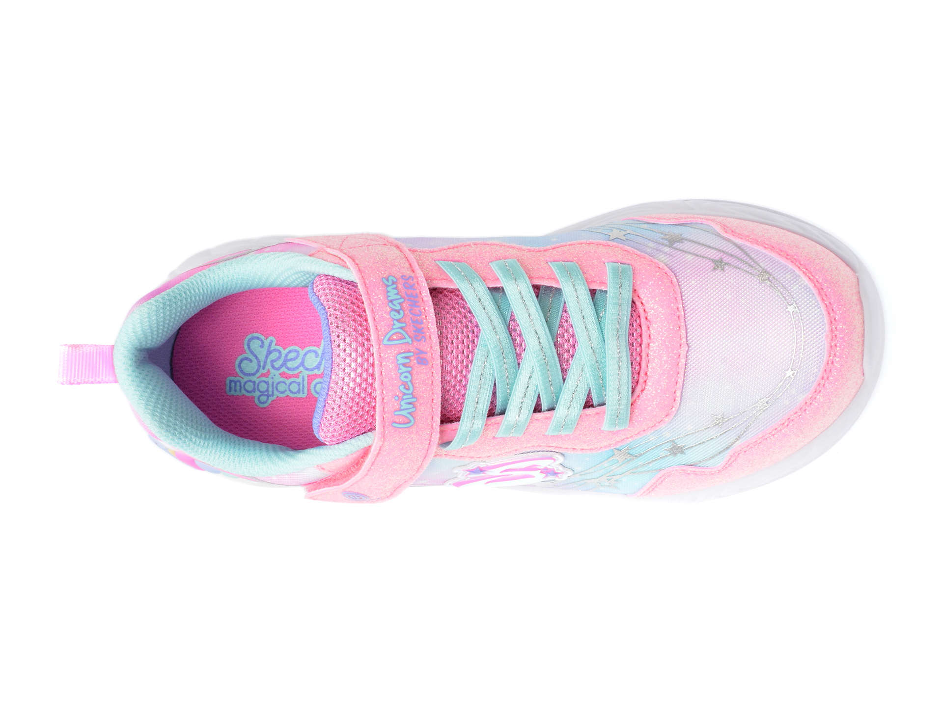 Pantofi SKECHERS roz, UNICORN DREAMS, din material textil - imagine 6