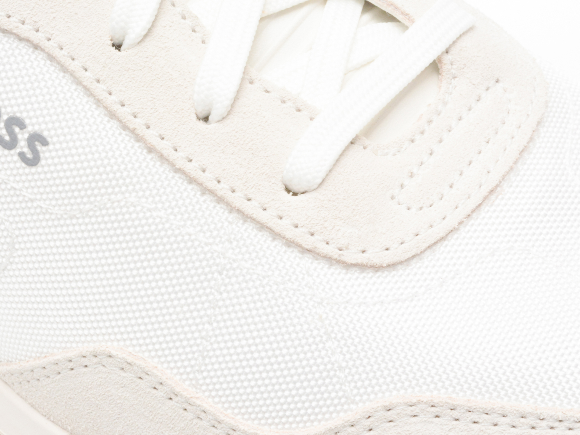 Pantofi sport BOSS albi, 7276, din material textil si piele intoarsa - imagine 2