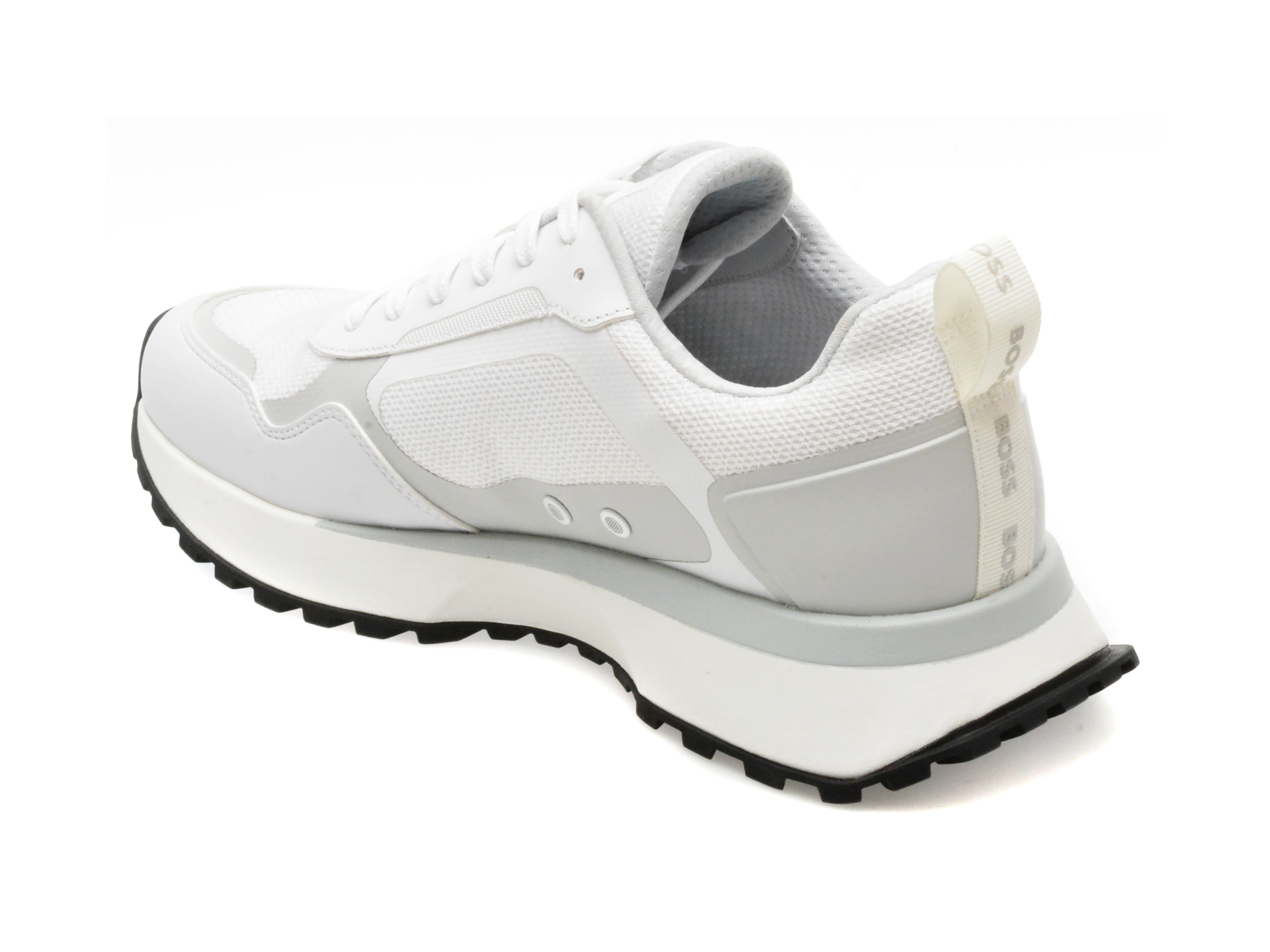 Pantofi sport BOSS albi, 7300, din piele ecologica - imagine 5