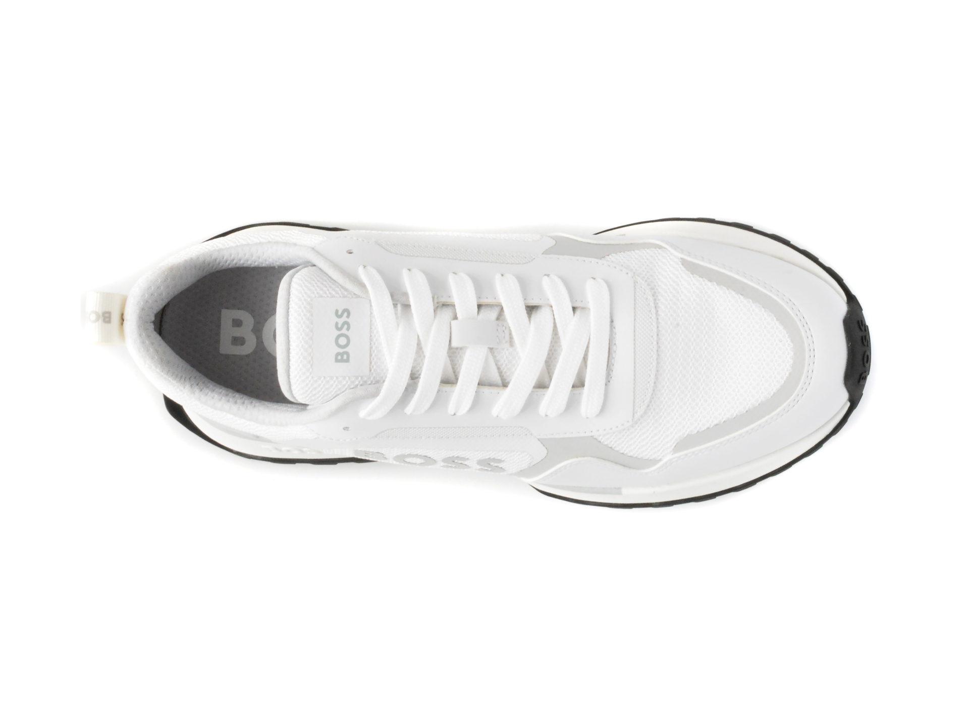 Pantofi sport BOSS albi, 7300, din piele ecologica - imagine 6