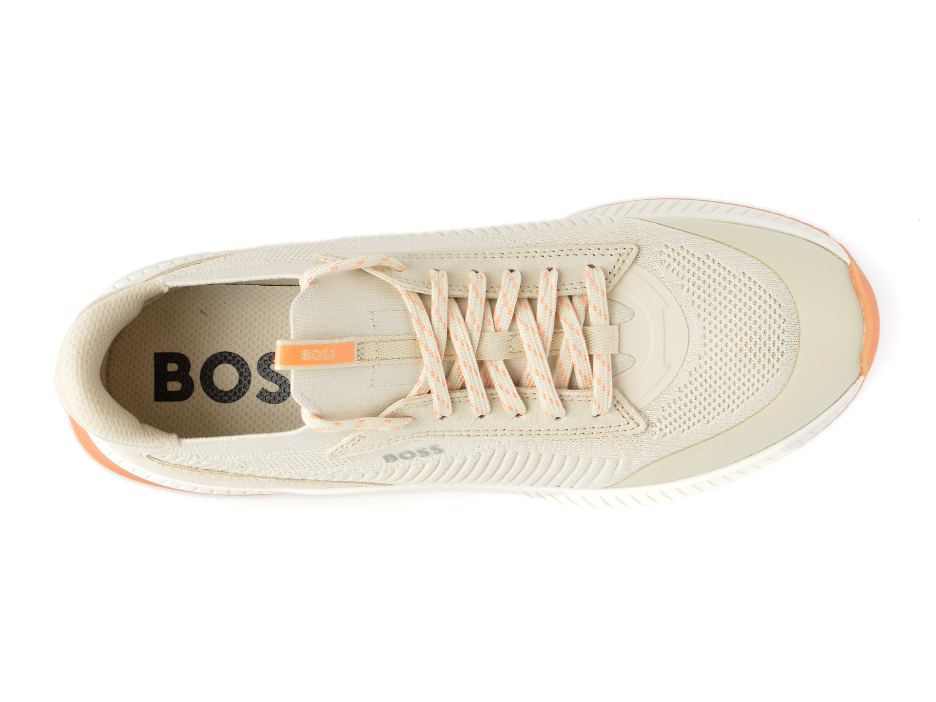 Pantofi sport BOSS albi, 89041, din material textil - imagine 6