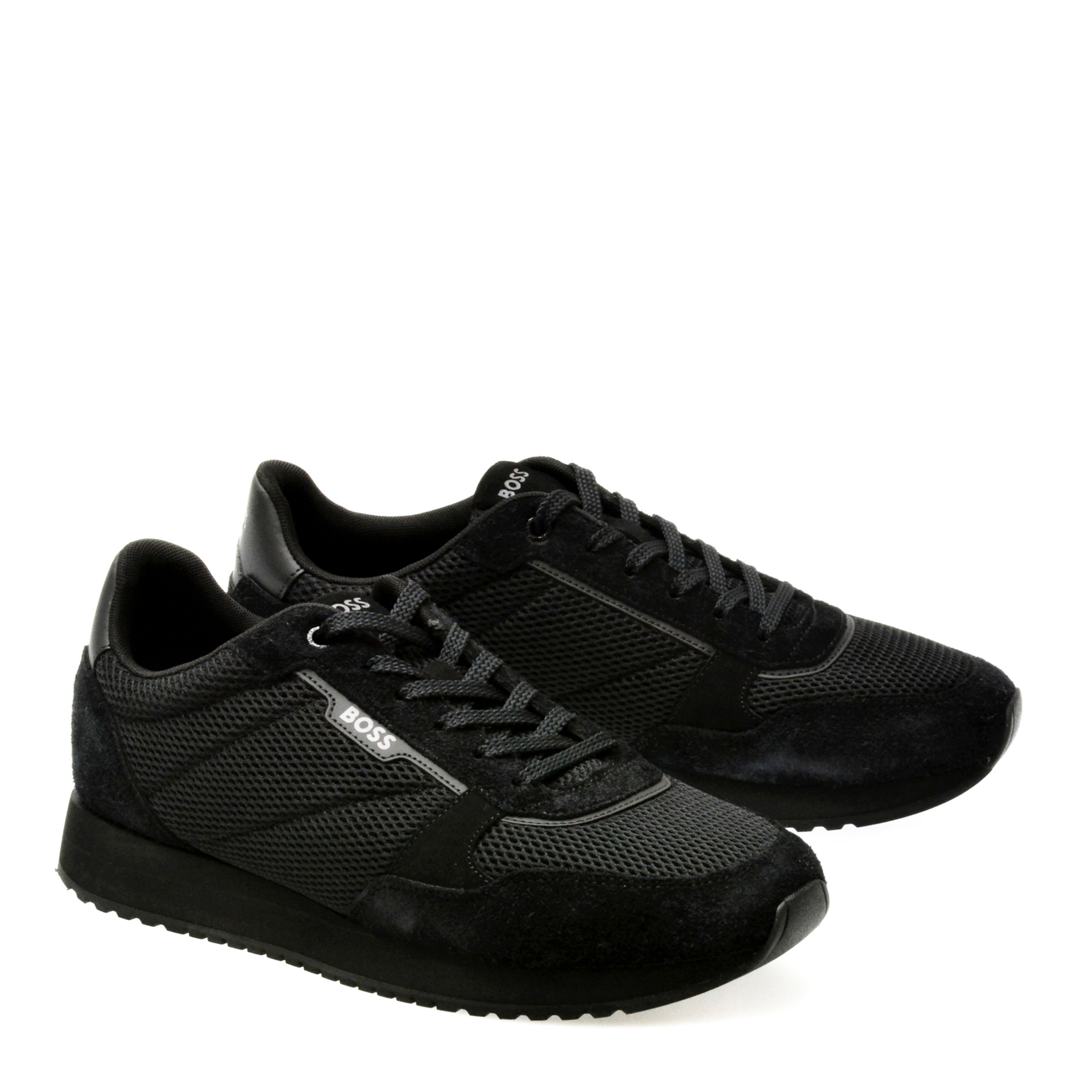 Pantofi sport BOSS negri, 73581, din material textil - imagine 4