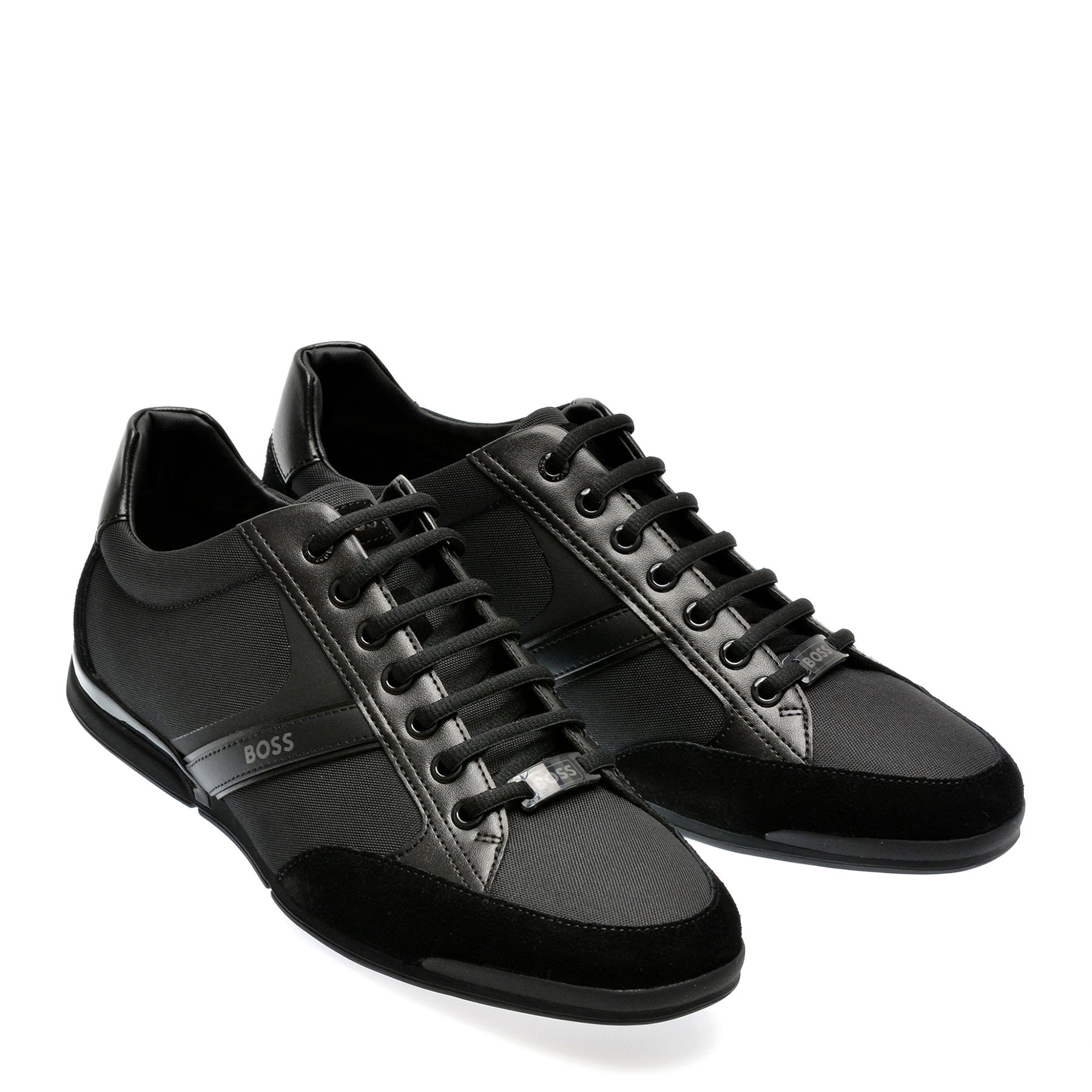 Pantofi sport BOSS negri, 8265, din material textil - imagine 4