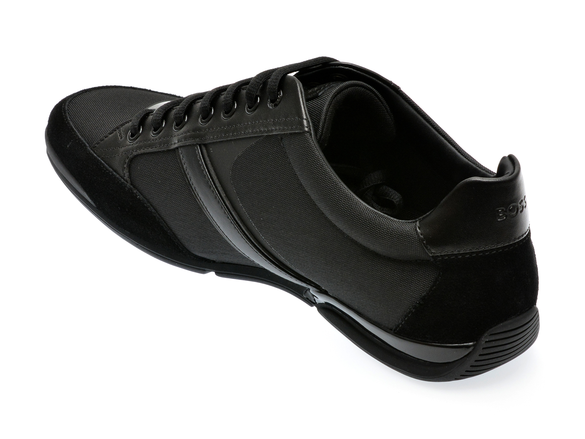 Pantofi sport BOSS negri, 8265, din material textil - imagine 5