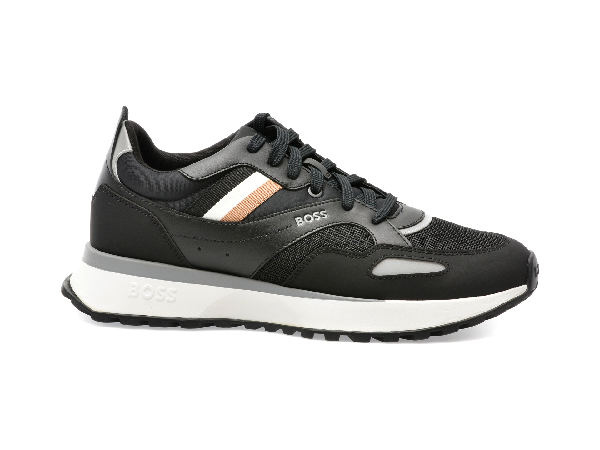 Pantofi sport BOSS negri, 8280, din piele ecologica