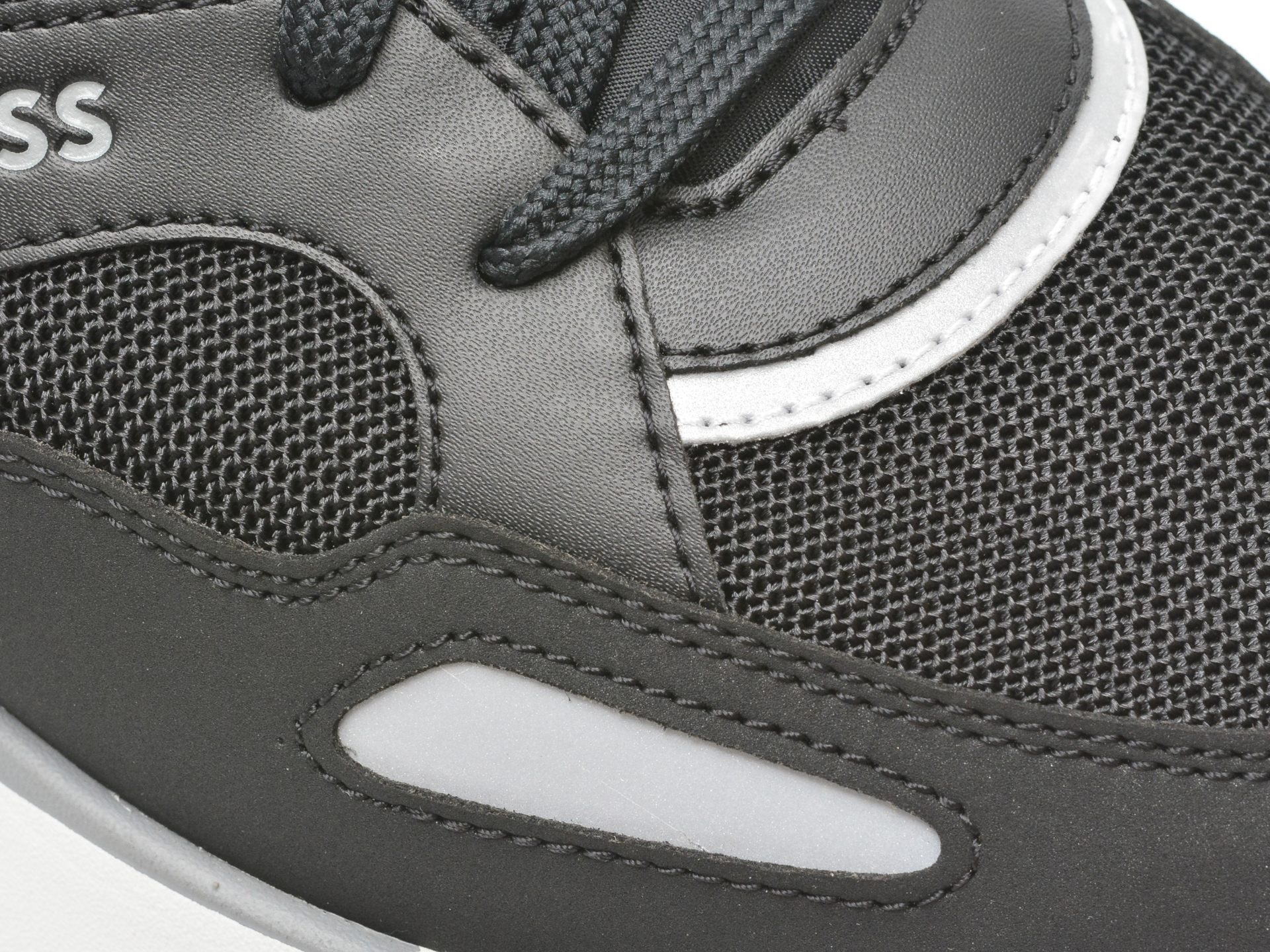 Pantofi sport BOSS negri, 8280, din piele ecologica - imagine 2