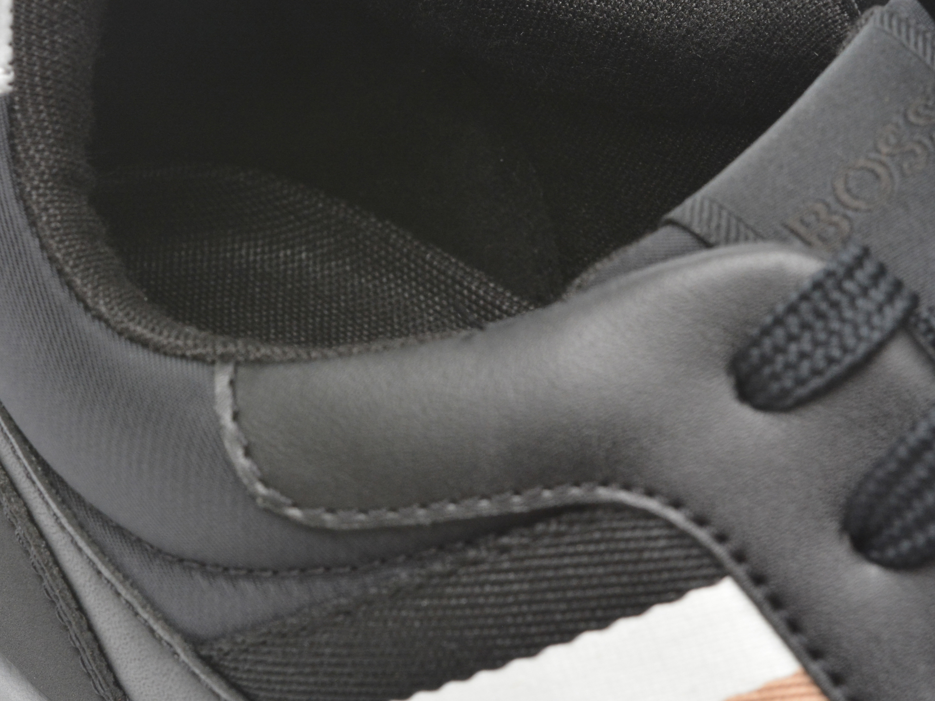 Pantofi sport BOSS negri, 8280, din piele ecologica - imagine 3