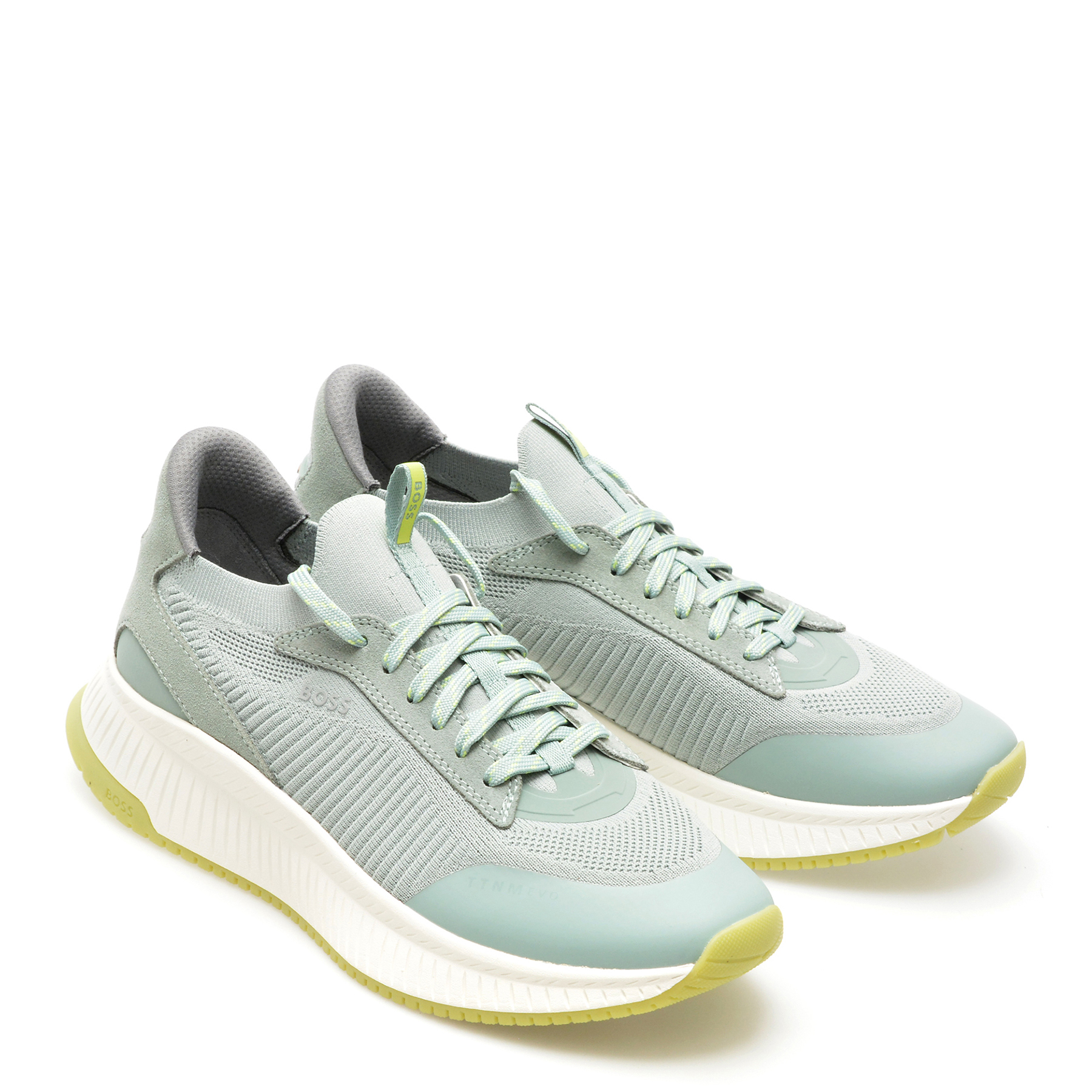 Pantofi sport BOSS verzi, 89041, din material textil - imagine 4