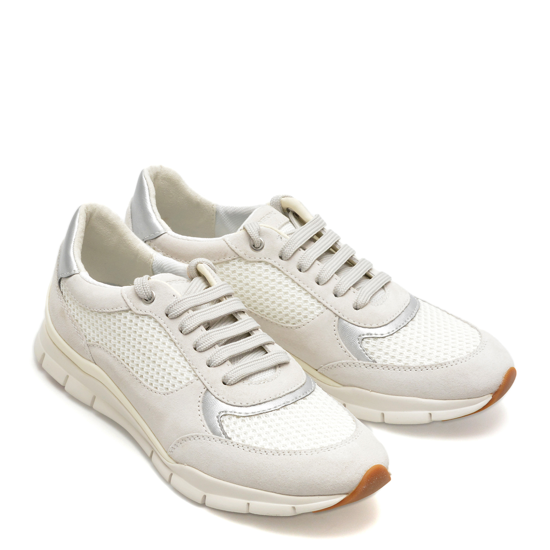 Pantofi sport GEOX albi, D35F2A, din piele intoarsa - imagine 4