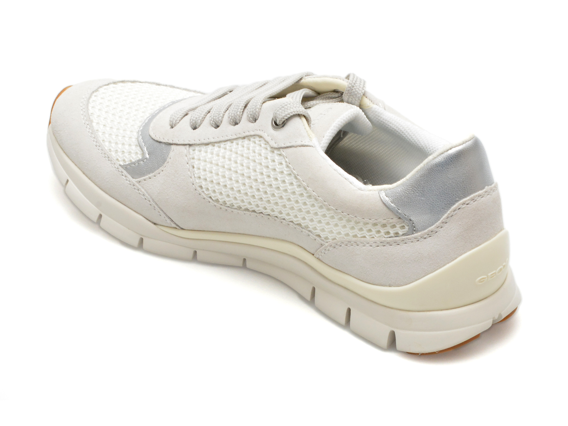 Pantofi sport GEOX albi, D35F2A, din piele intoarsa - imagine 5
