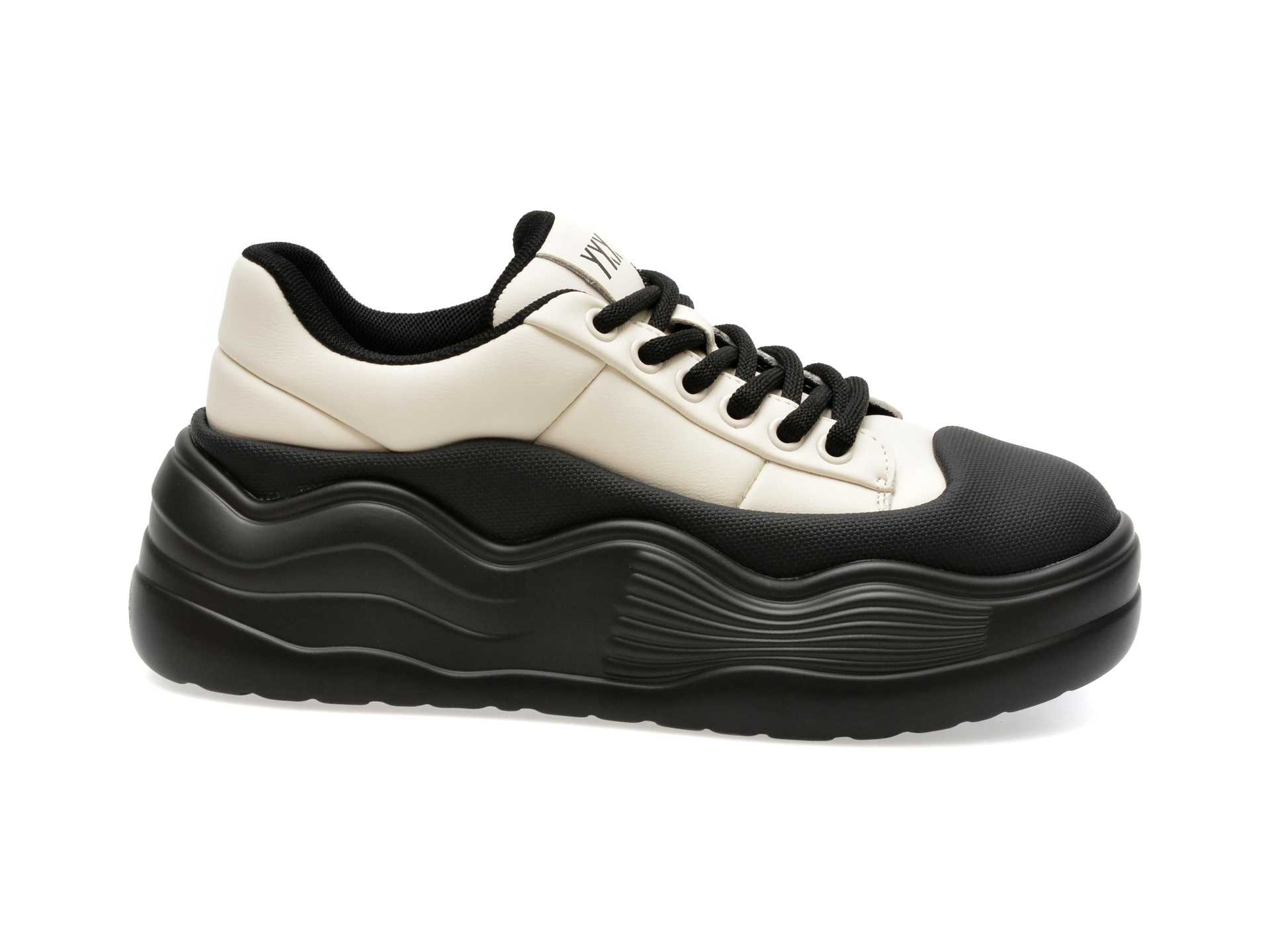 Pantofi sport GRYXX alb-negru, 1076, din piele naturala