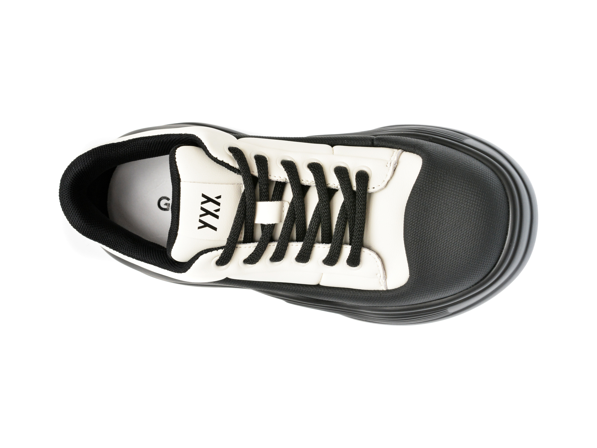 Pantofi sport GRYXX alb-negru, 1076, din piele naturala - imagine 6