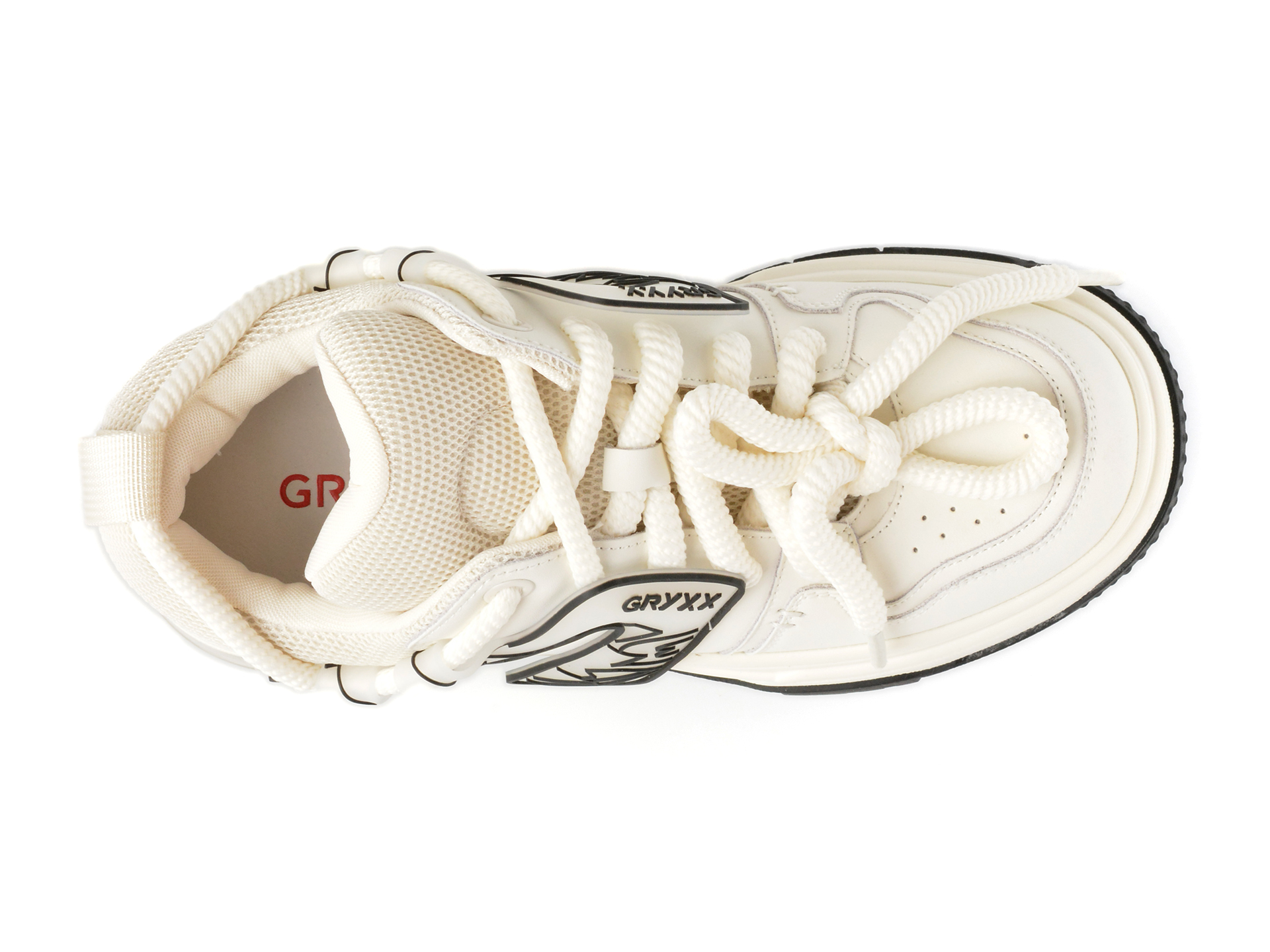 Pantofi sport GRYXX alb-negru, 28231, din piele naturala - imagine 6