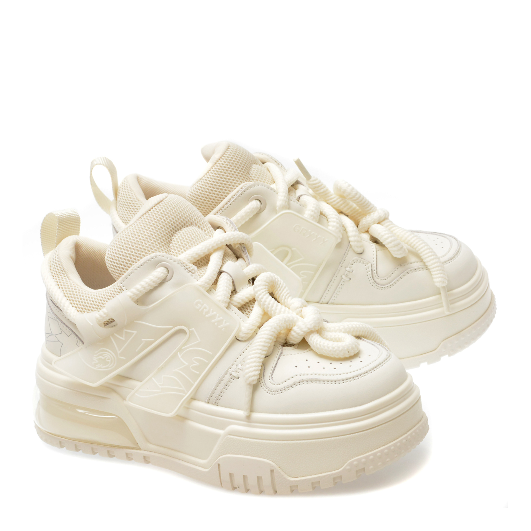 Pantofi sport GRYXX albi, 2823, din piele naturala - imagine 4