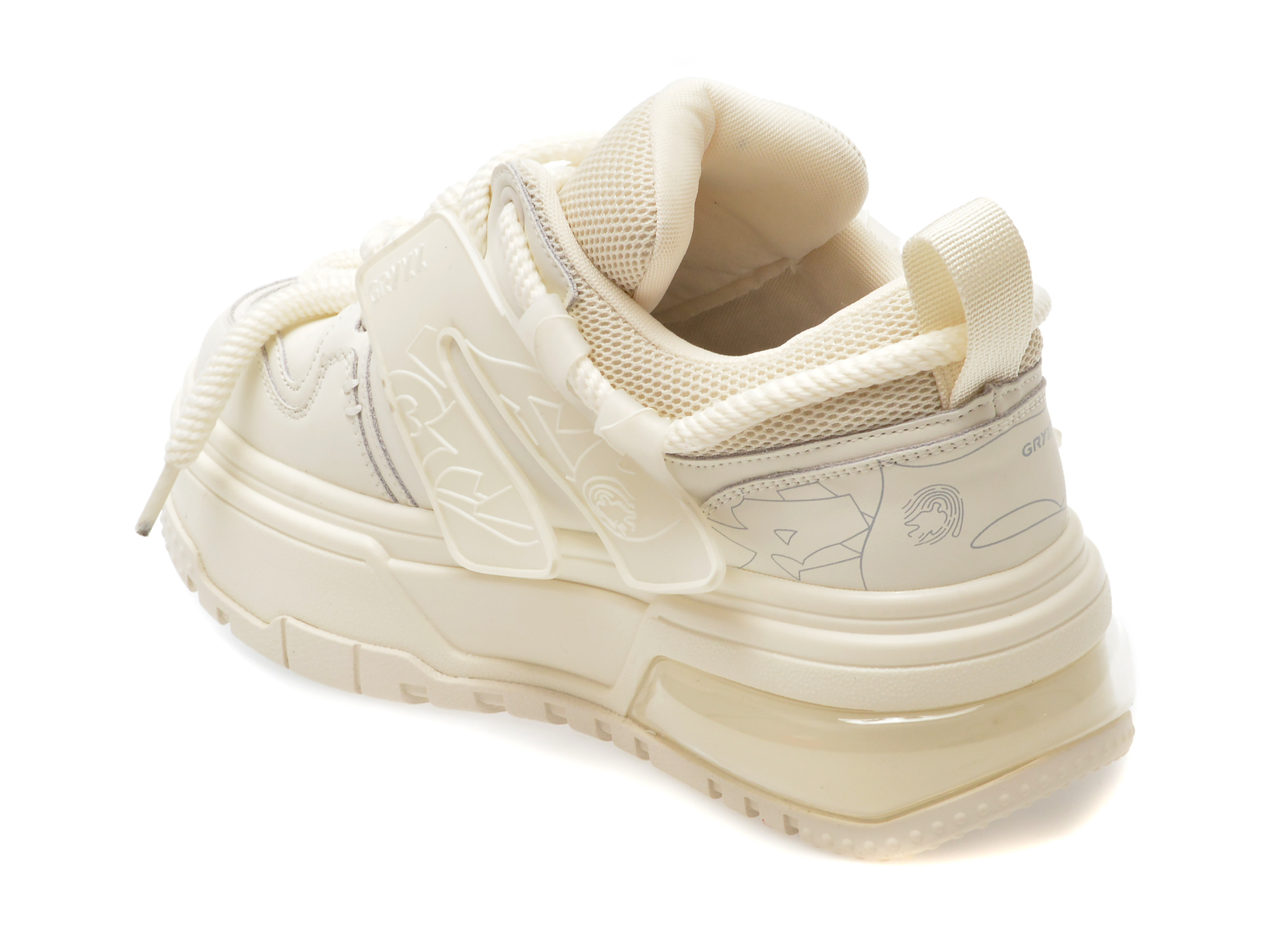 Pantofi sport GRYXX albi, 2823, din piele naturala - imagine 5