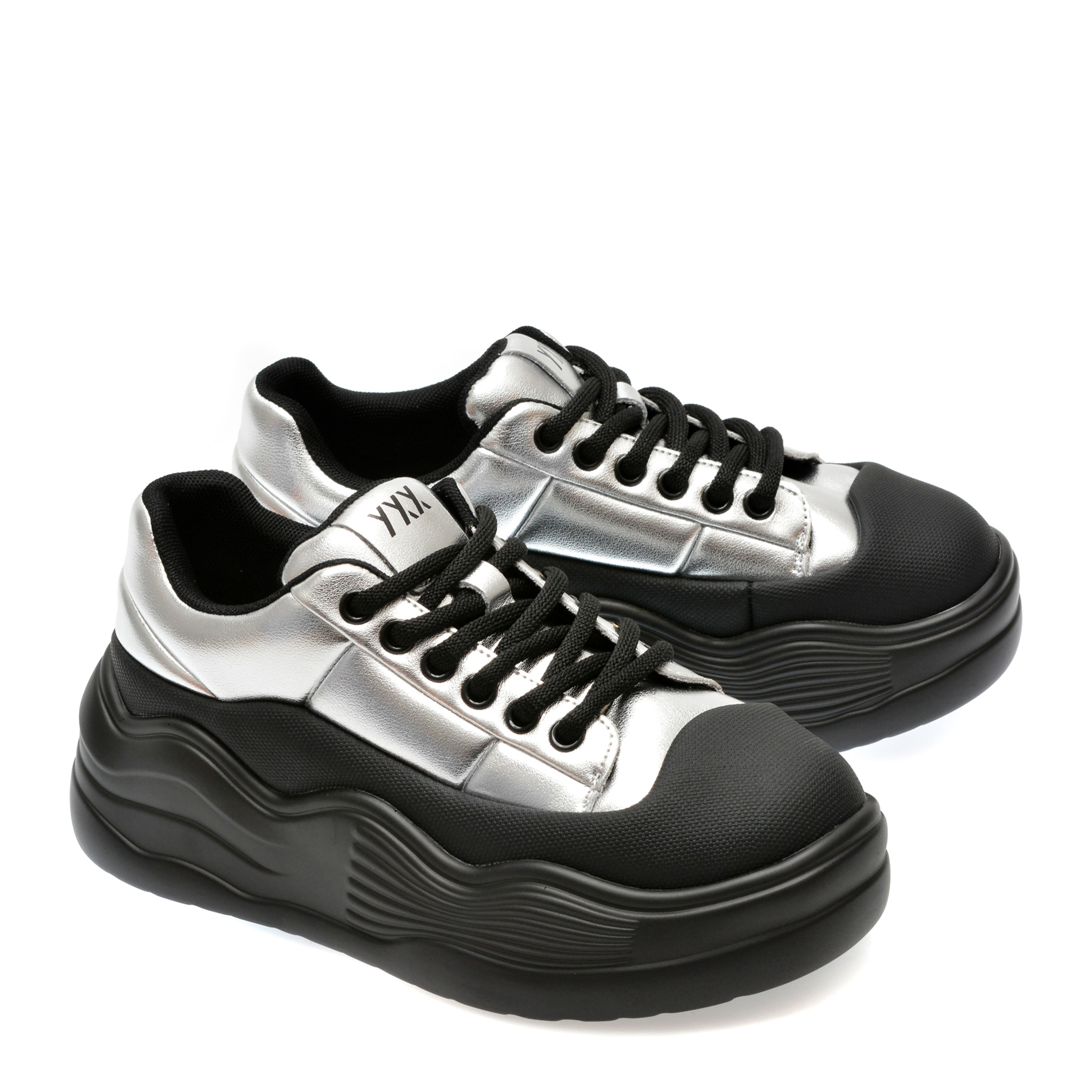 Pantofi sport GRYXX argintii, 1076, din piele naturala - imagine 4