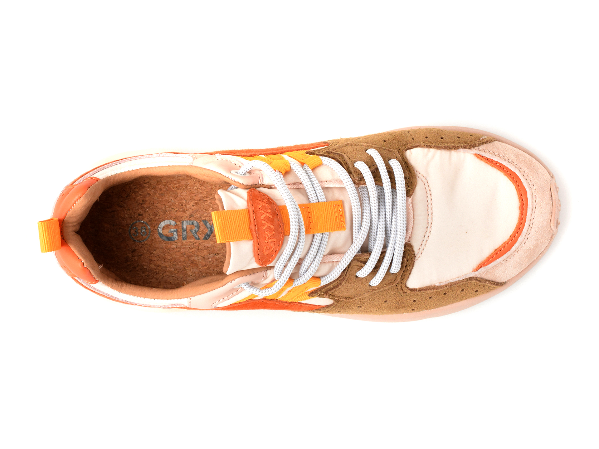 Pantofi sport GRYXX portocalii, 23Y001, din material textil si piele naturala - imagine 6