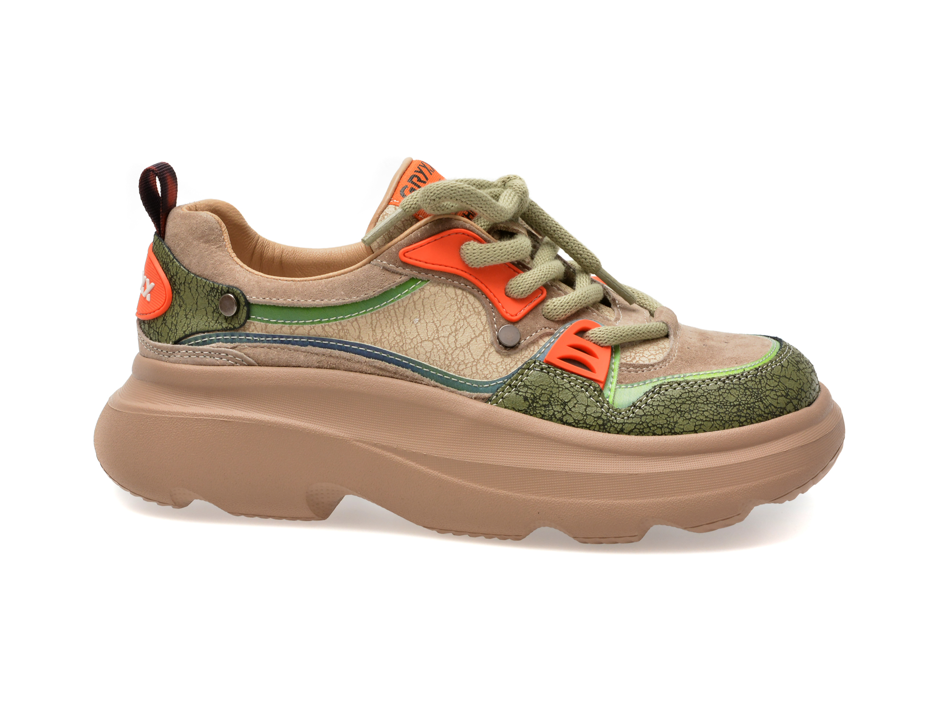 Pantofi sport GRYXX verzi, 7228, din piele naturala