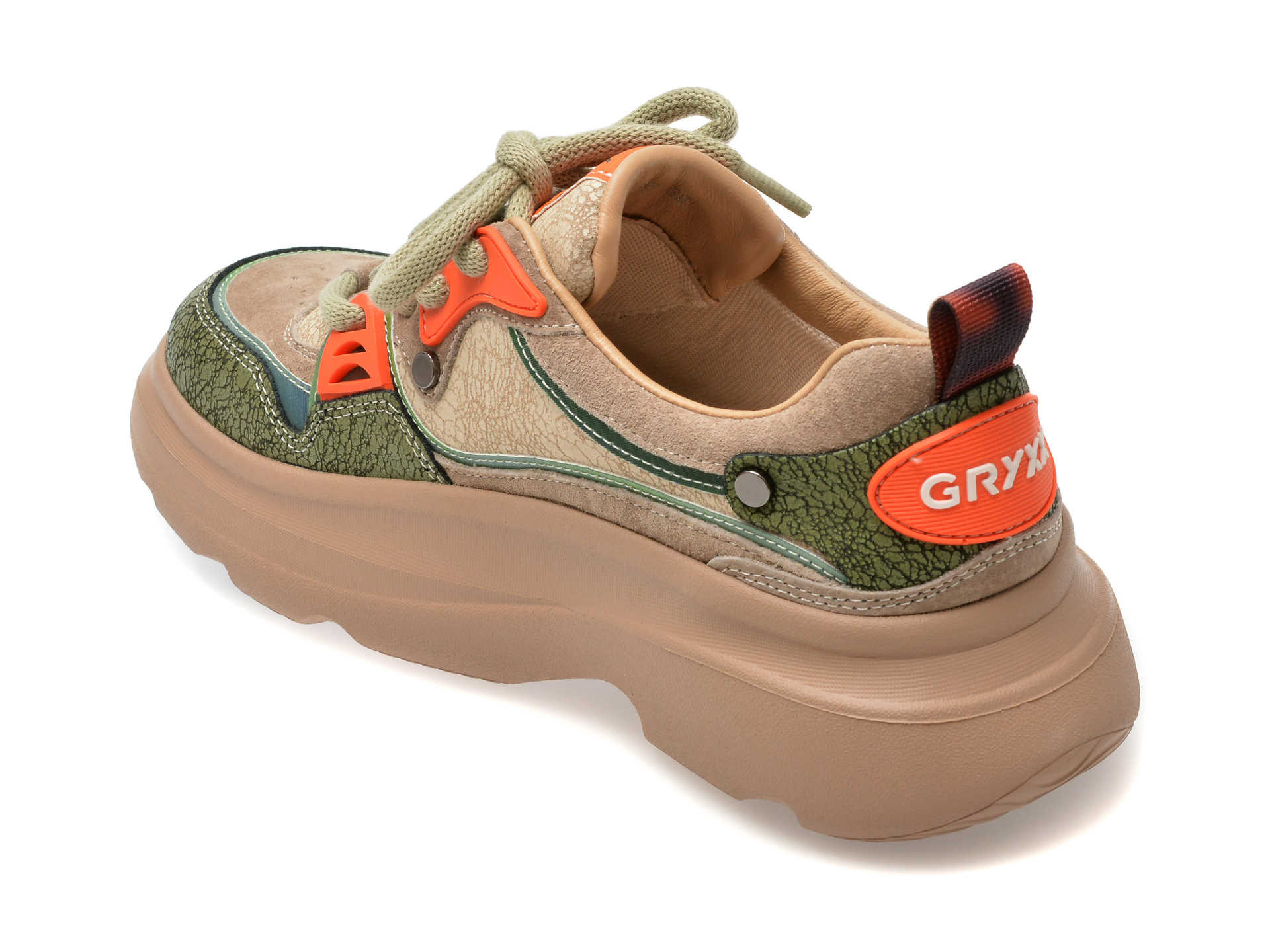 Pantofi sport GRYXX verzi, 7228, din piele naturala - imagine 5
