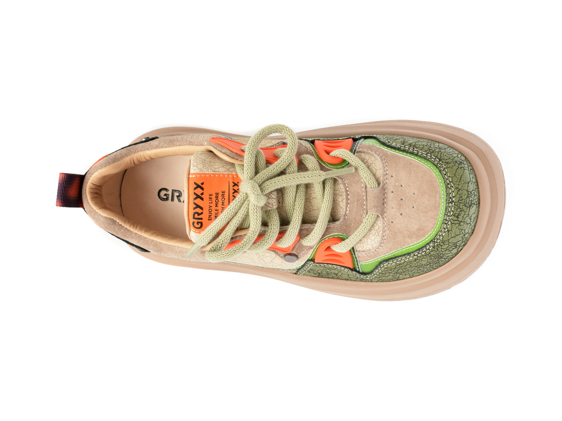 Pantofi sport GRYXX verzi, 7228, din piele naturala - imagine 6