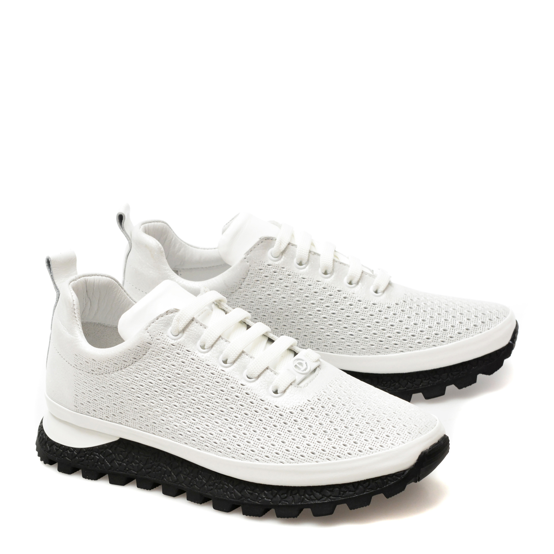 Pantofi sport IMAGE albi, 82900, din piele naturala - imagine 4