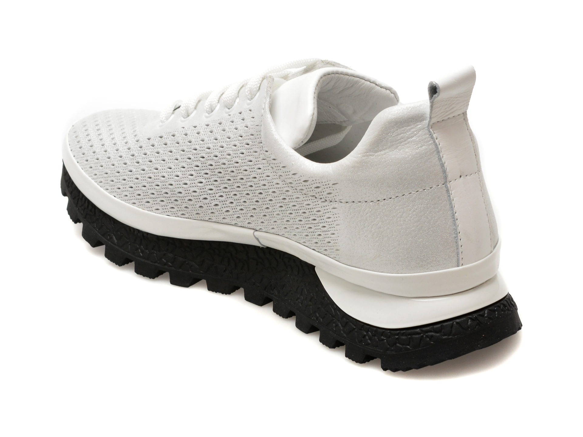 Pantofi sport IMAGE albi, 82900, din piele naturala - imagine 5