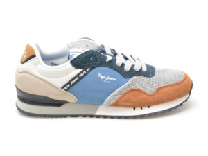 Pantofi sport PEPE JEANS albastri, LONDON ONE VINTED, din material textil