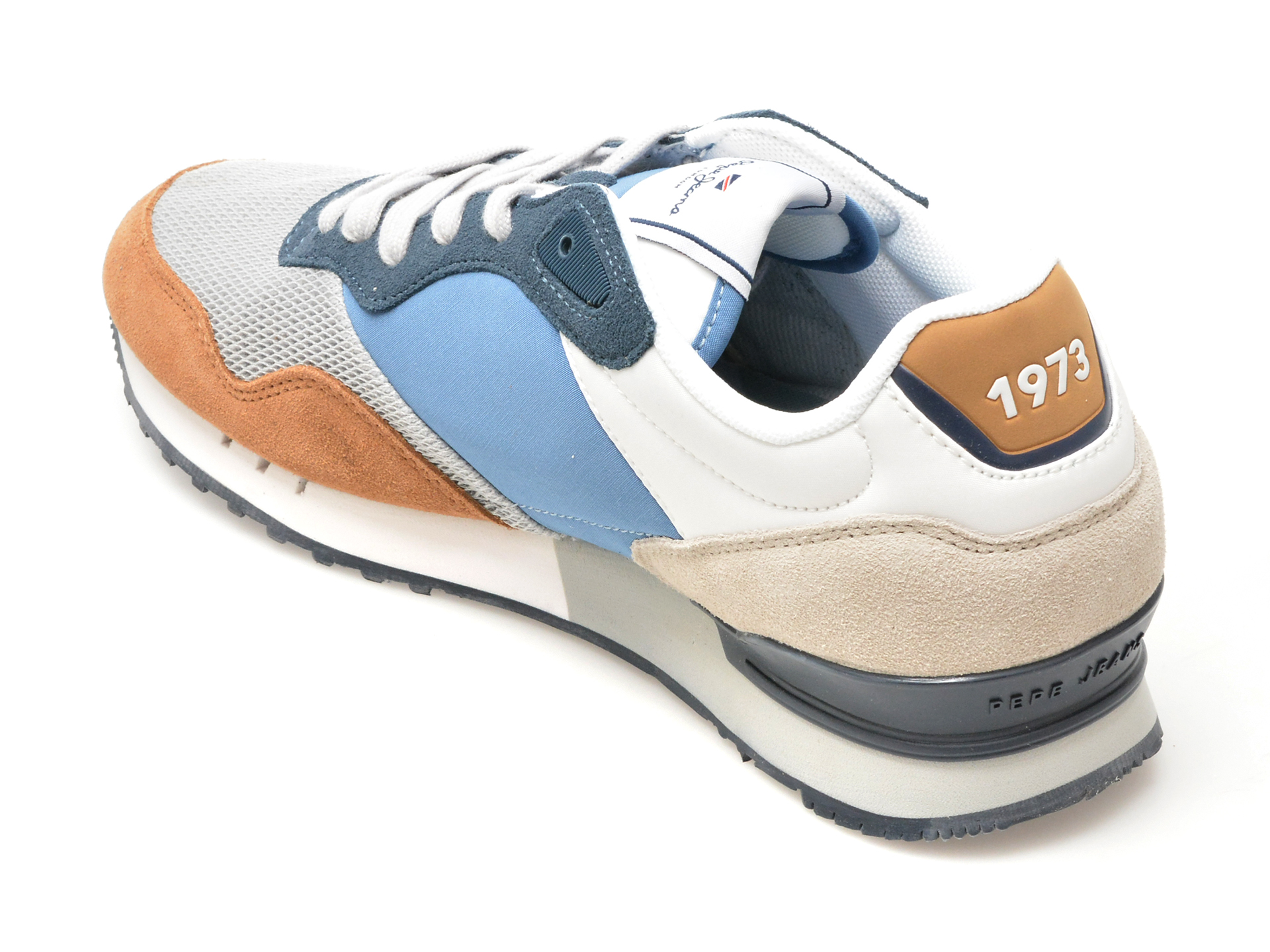 Pantofi sport PEPE JEANS albastri, LONDON ONE VINTED, din material textil - imagine 5