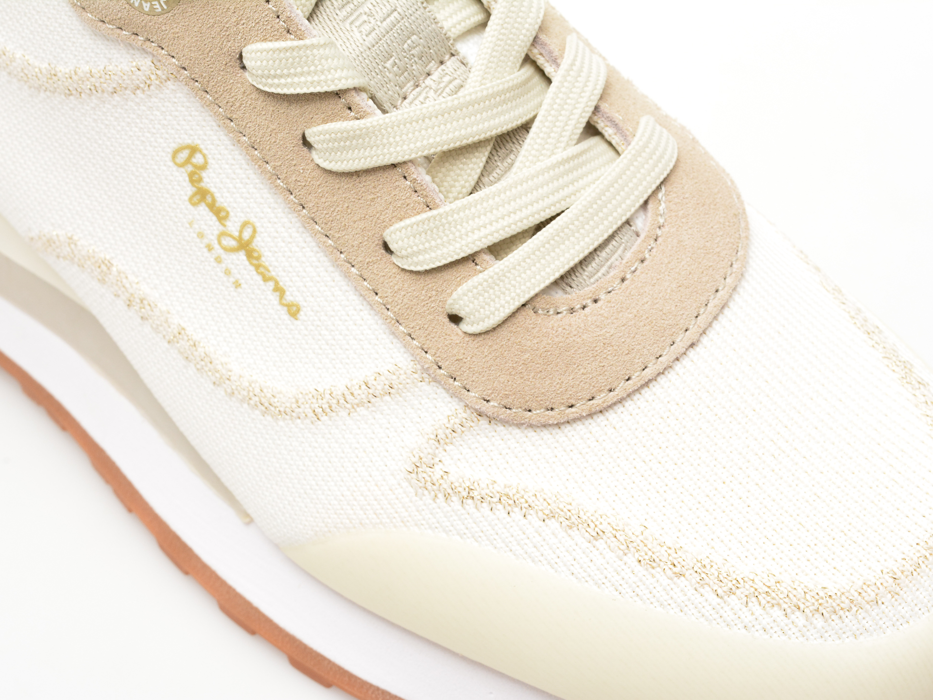 Pantofi sport PEPE JEANS albi, BLUR RIND, din material textil - imagine 2