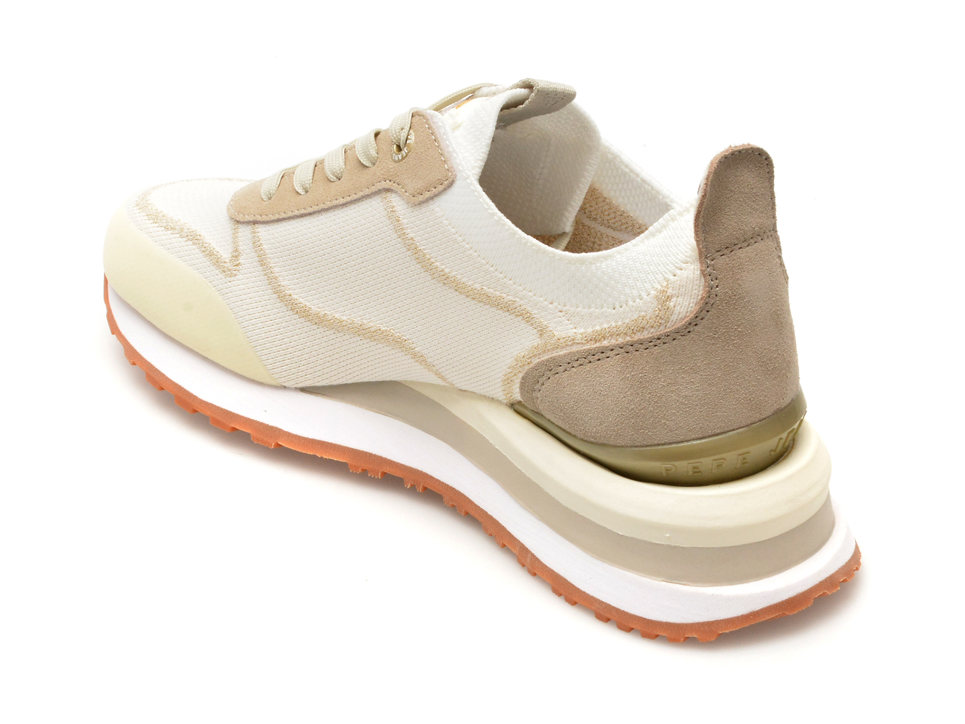 Pantofi sport PEPE JEANS albi, BLUR RIND, din material textil - imagine 5