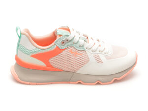 Pantofi sport PEPE JEANS albi, BRIT PRO FRESH, din material textil